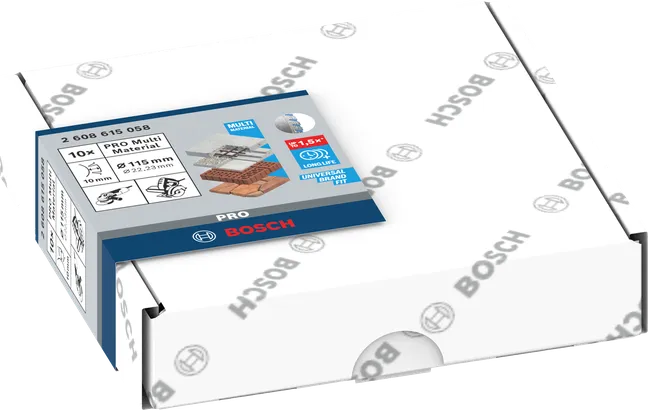 Disco de corte de diamante Bosch PRO Multi Material 115×22,23 mm 10 piezas.
