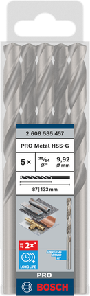 Broca helicoidal Bosch PRO Metal HSS-G 25/64″.
