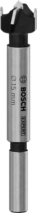 Broca Bosch EXPERT de 15 mm para cortar bisagras de madera laminada.