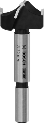 Broca Bosch EXPERT de 32 mm para cortar bisagras en madera laminada.
