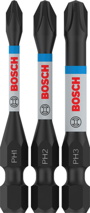 Juego de puntas de impacto Bosch PRO PH PH1 PH2 PH3 55 mm.