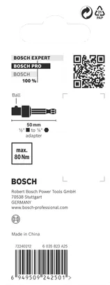 Adaptador de vaso Bosch PRO 1/2″ 50 mm.