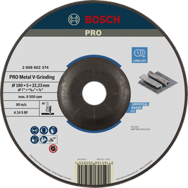 Disco de desbaste Bosch PRO Metal V para metal, 180 mm.