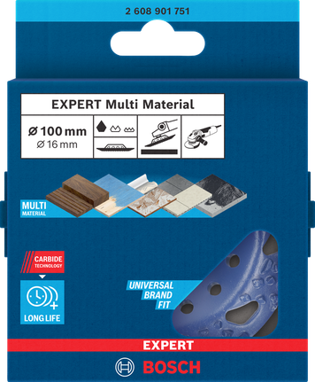 Cabezal de desbaste multimaterial de carburo Bosch EXPERT, inclinación gruesa de 100 mm.