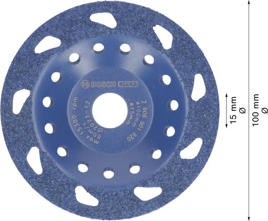 Cabezal de desbaste multimaterial de carburo Bosch EXPERT, inclinación fina de 100 mm.