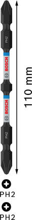 Broca de impacto Bosch PRO PH2 de doble punta de 110 mm para madera blanda.