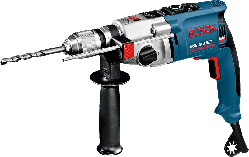 Taladro de impacto Bosch GSB 20-2 RET con empuñadura lateral.