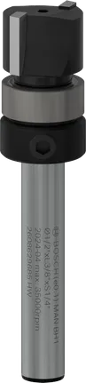 Fresa para router Bosch PRO con rodamiento superior y vástago de 1/4 de pulgada, corte al ras.