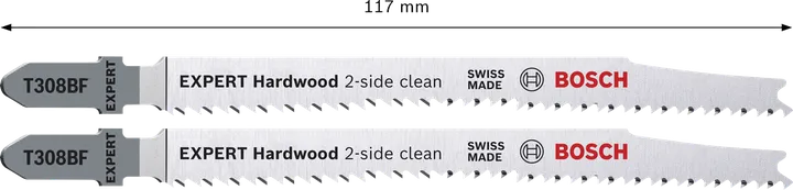 Hoja de sierra de calar Bosch EXPERT Hardwood, limpieza por ambos lados T308BF.