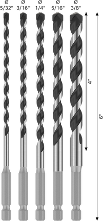 Juego de brocas Bosch PRO HEX-5, 5 piezas de tamaños surtidos.