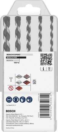 Juego de brocas Bosch PRO HEX-5, 5 piezas con vástago hexagonal.
