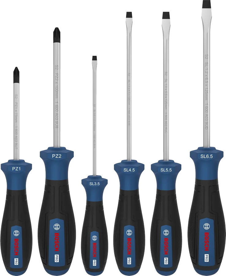 Juego de desatornilladores PRO PZ/SL, 6 piezas