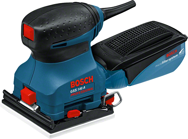 Lijadora orbital Bosch GSS 140 A con sistema de microfiltro.