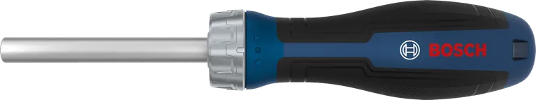 Destornillador de carraca Bosch con mango ergonómico.