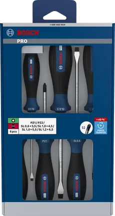 Juego de destornilladores Bosch PRO PZ/SL 6 piezas con vástago S2.