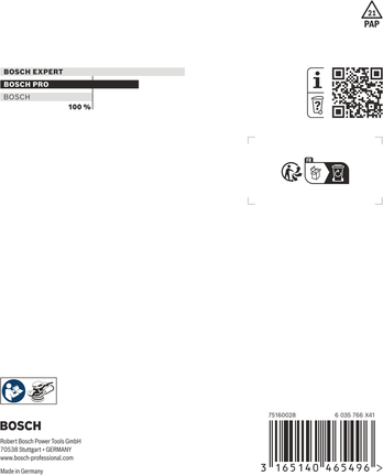 Almohadilla de lijado Bosch PRO de 125 mm, dura, con 8 agujeros.