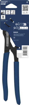 Alicates para bombas de agua Bosch de 250 mm con mangos antideslizantes.
