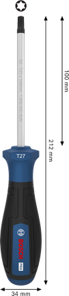 Destornillador Bosch PRO TX27 con mango ergonómico.