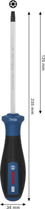 Destornillador Bosch PRO TH30 x 125 mm con mango ergonómico.