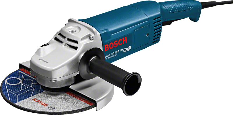 Úhlová bruska Bosch GWS 20-230 JH s kotoučem o průměru 230 mm.