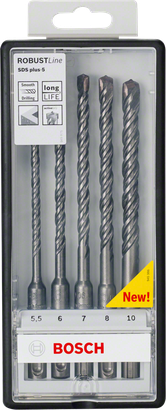 5dílná sada vrtáků Bosch SDS plus-5 5,5–10 mm.