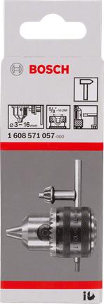 Sklíčidlo vrtačky Bosch 3–16 mm.