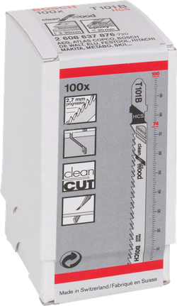 Balení 100 plátků do přímočaré pily Bosch T 101 B.