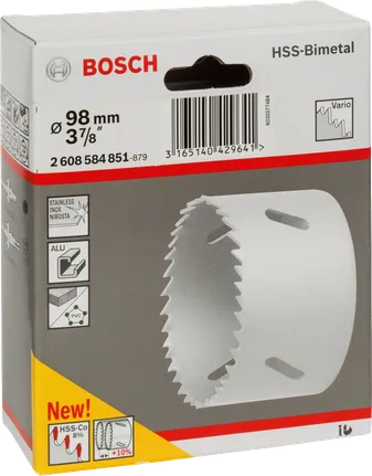 Bimetalová děrovka Bosch 98 mm 3/7″ HSS.