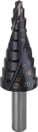 Stupňovitý vrták Bosch HSS-AlTiN 4–20 mm pro přesné vrtání.