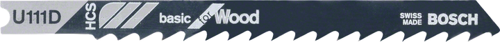 Pilový list Bosch U 111 D na dřevo s rozvedenými zuby.