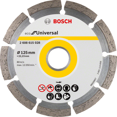 Univerzální diamantový řezný kotouč Bosch 125 mm pro různé materiály.