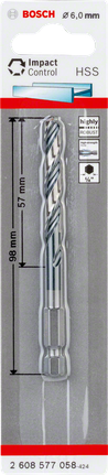Vrták Bosch HSS s příklepem 6,0 mm.