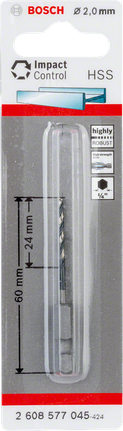 Šestihranný spirálový vrták Bosch HSS 2,0 mm.