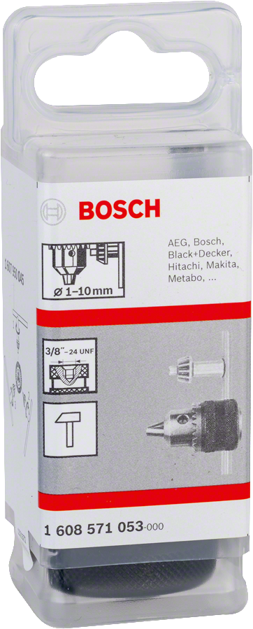 Sklíčidlo s klíčem Bosch 1–10 mm pro příslušenství vrtačky.