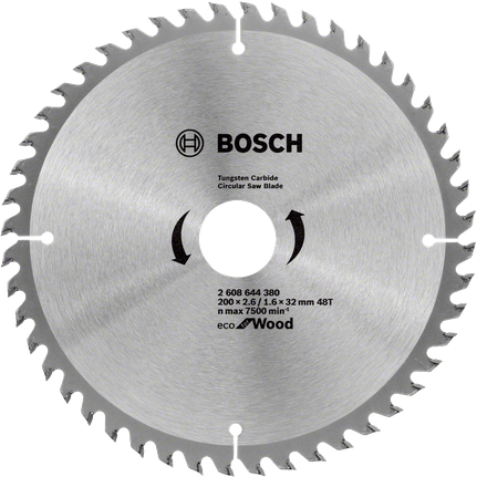 Kotouč do okružní pily Bosch Eco na dřevo, 200 mm 48 zubů.