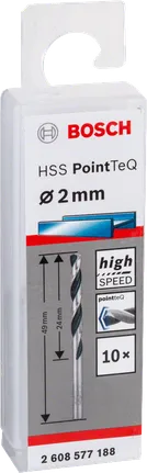 Sada vrtáků Bosch HSS PointTeQ 2,0 mm.