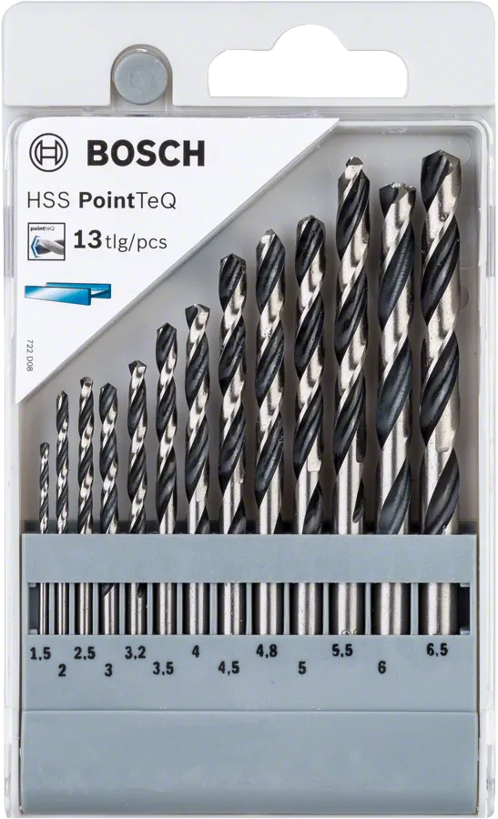 13dílná sada spirálových vrtáků Bosch HSS PointTeQ.