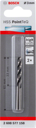 Sada vrtáků Bosch HSS PointTeQ 3,0 mm.