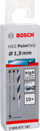 Sada vrtáků Bosch HSS PointTeQ 1,9 mm.