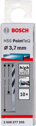 Sada spirálových vrtáků Bosch HSS PointTeQ 3,7 mm.