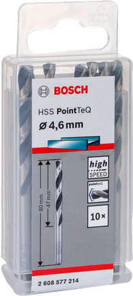 Vrtáky Bosch HSS PointTeQ 4,6 mm.