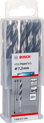 Vrtáky Bosch HSS PointTeQ 7,2 mm.