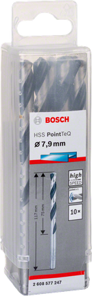 Sada vrtáků Bosch HSS PointTeQ 7,9 mm.