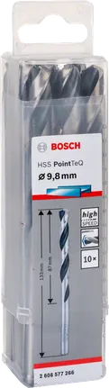 Vrtáky Bosch HSS PointTeQ 9,8 mm.