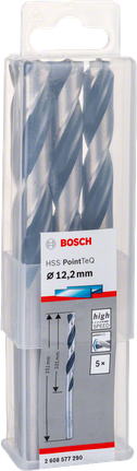 Sada vrtáků Bosch HSS PointTeQ 12,2 mm.
