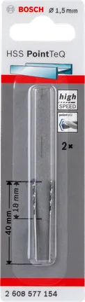 Vrtáky Bosch HSS PointTeQ 1,5 mm, balení 2 ks.