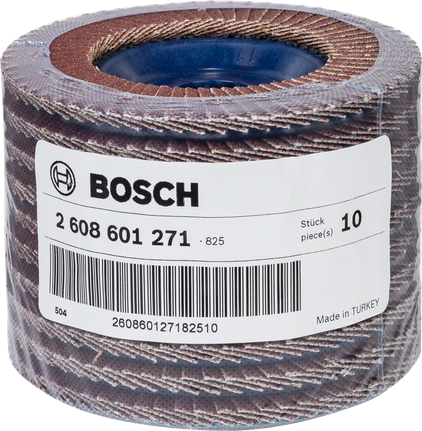 Lamelový brusný kotouč Bosch pro povrchovou úpravu kovů.