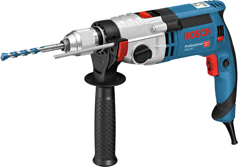 Příklepová vrtačka Bosch GSB 24-2 s ergonomickou rukojetí.