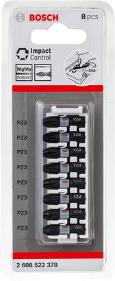 Sada 8 bitů Bosch Impact Control PZ3.
