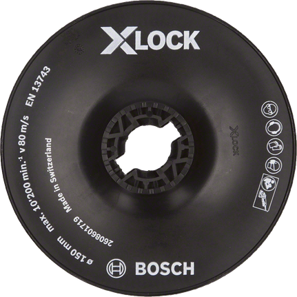 Tvrdý podpěrný talíř Bosch X-LOCK 150 mm pro brusky.